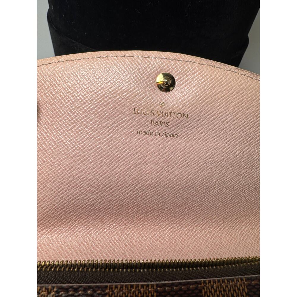 SOLD Louis Vuitton Damier Ebene Caissa Wallet w/Ballerine Pink Interior - Picture 2 of 16